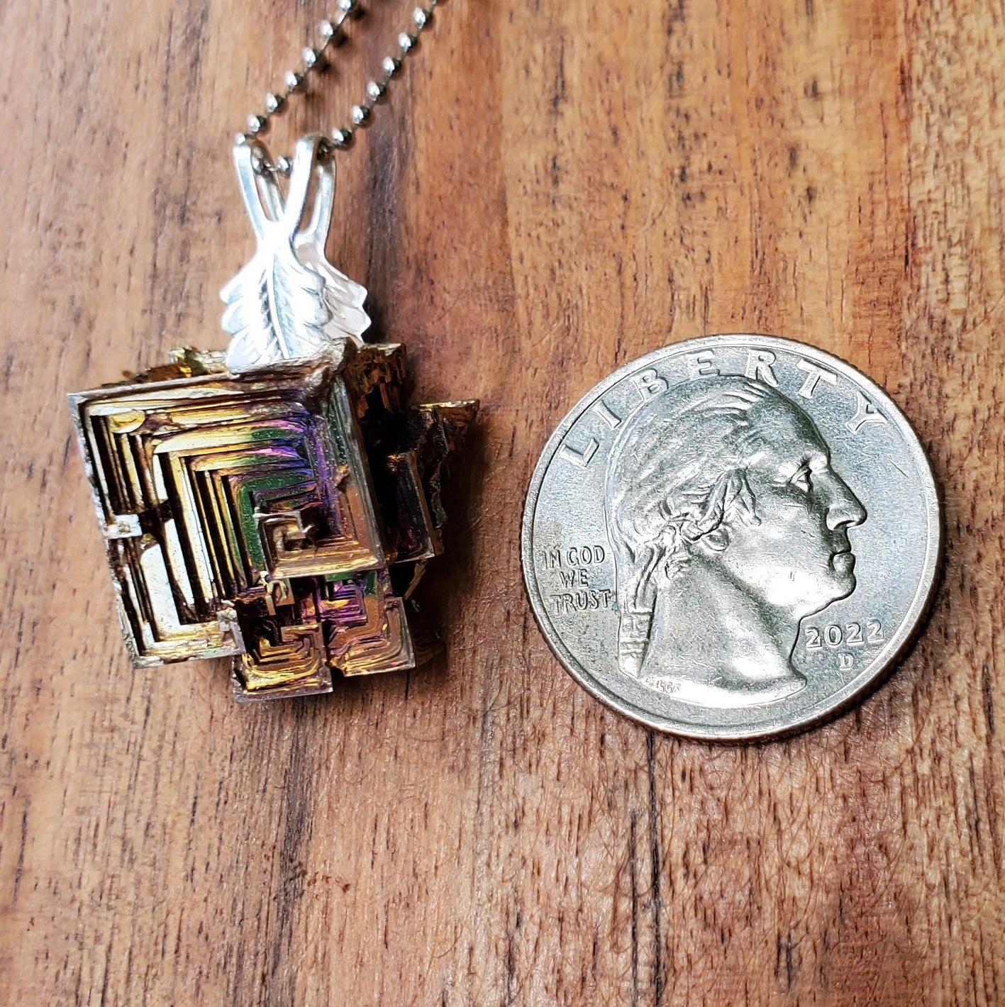 Handmade Medium Bismuth Pendant