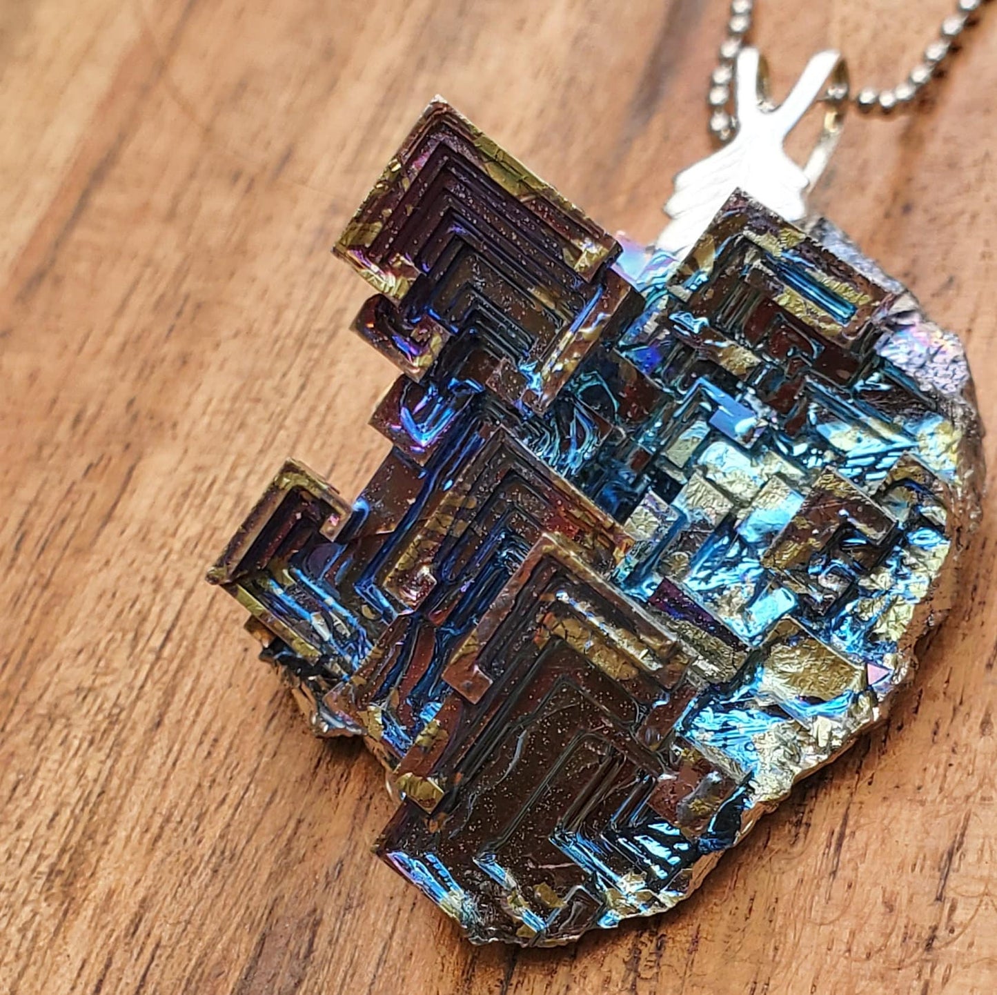 Large Handcrafted Bismuth Necklace