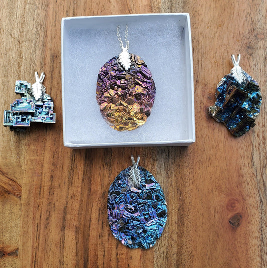 Large Handcrafted Bismuth Necklace