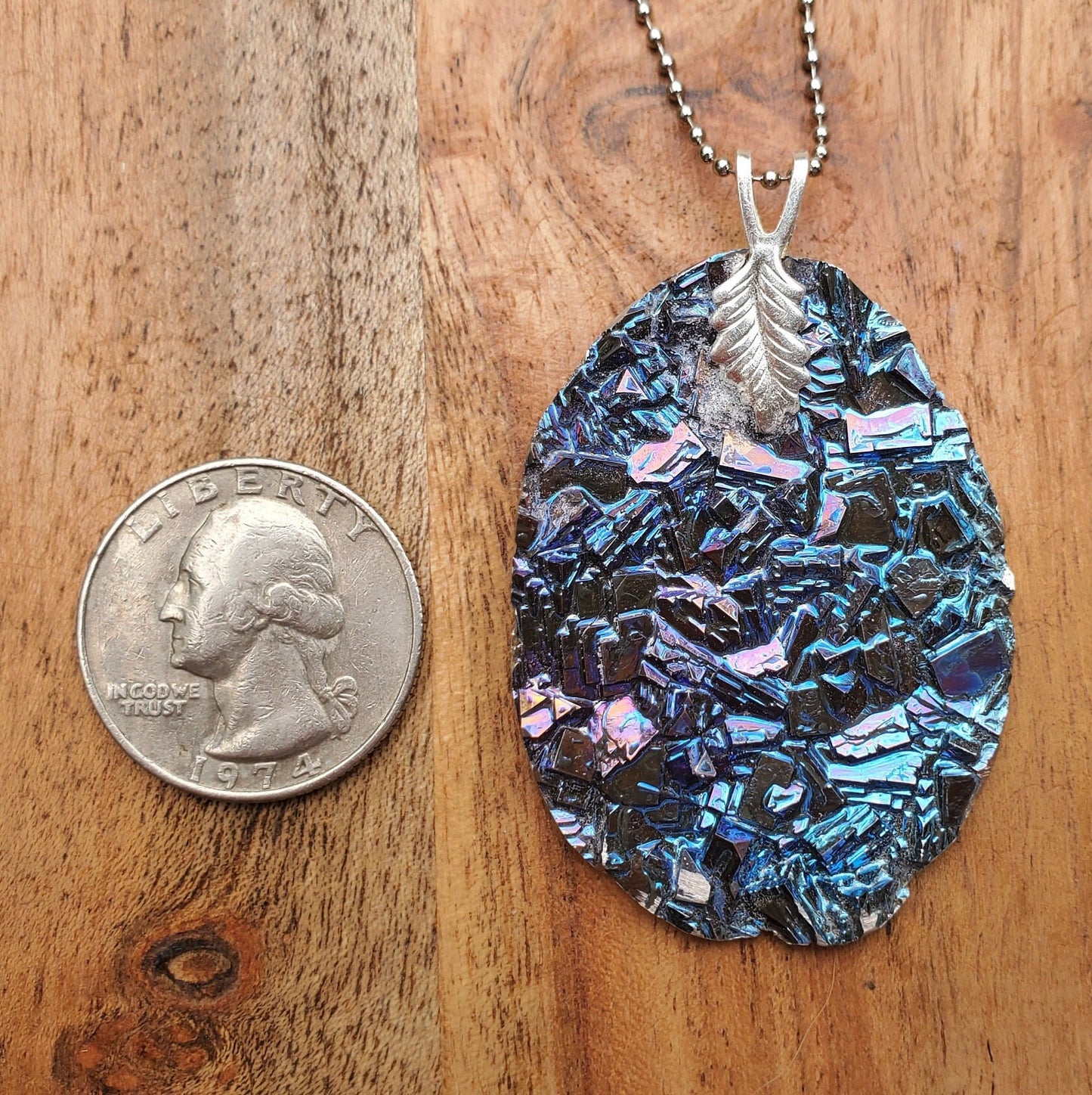 Large Handcrafted Bismuth Necklace