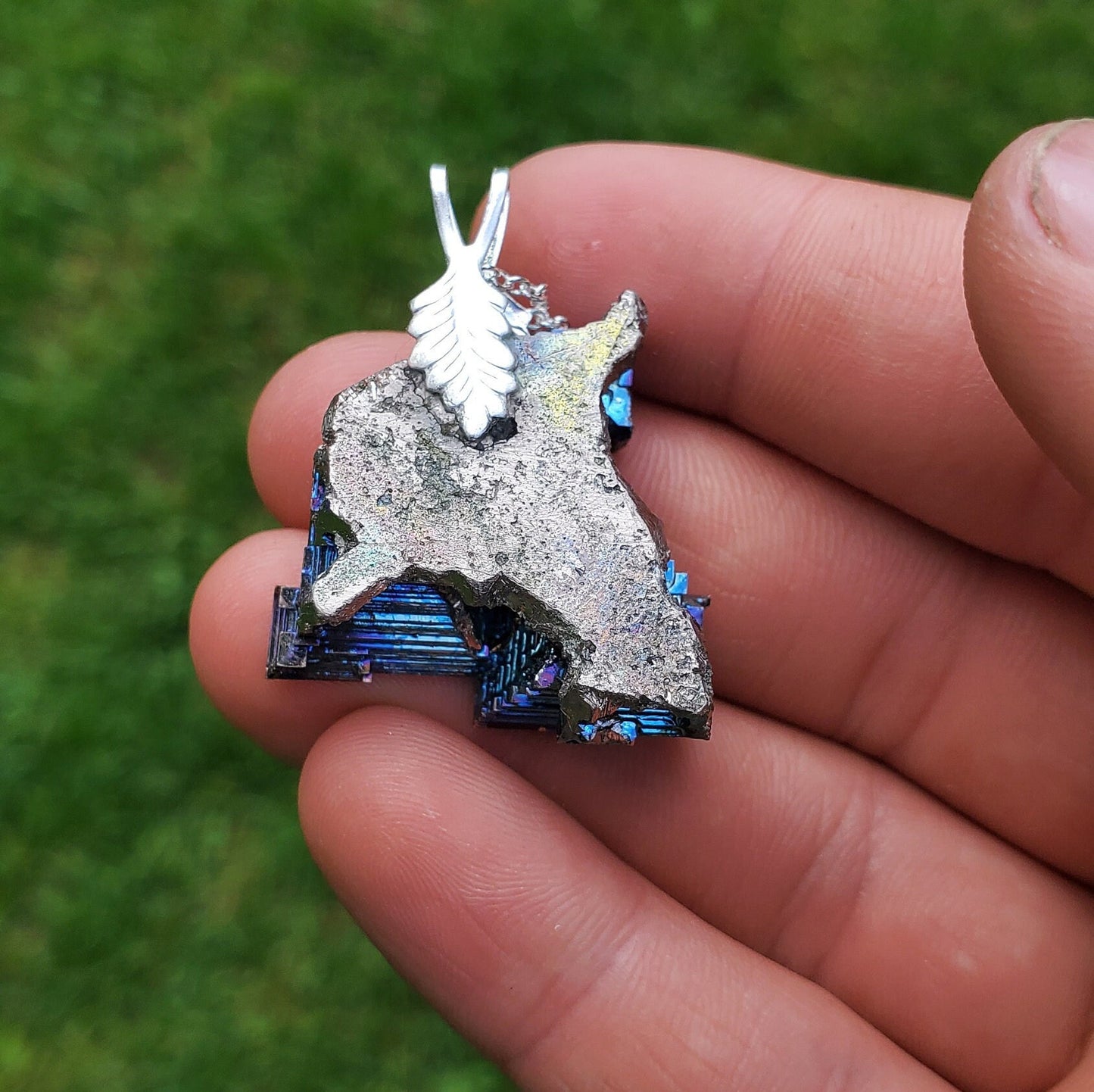 Large Handcrafted Bismuth Necklace