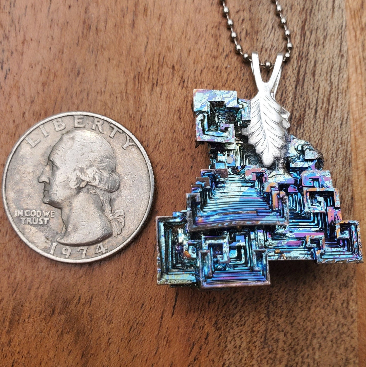 Large Handcrafted Bismuth Necklace