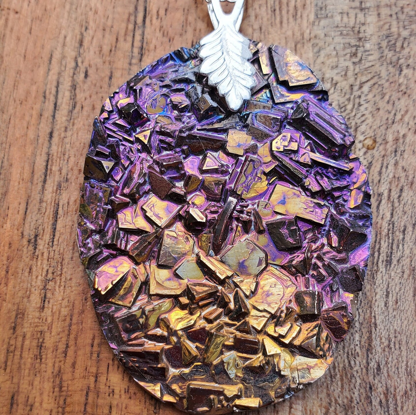 Large Handcrafted Bismuth Necklace