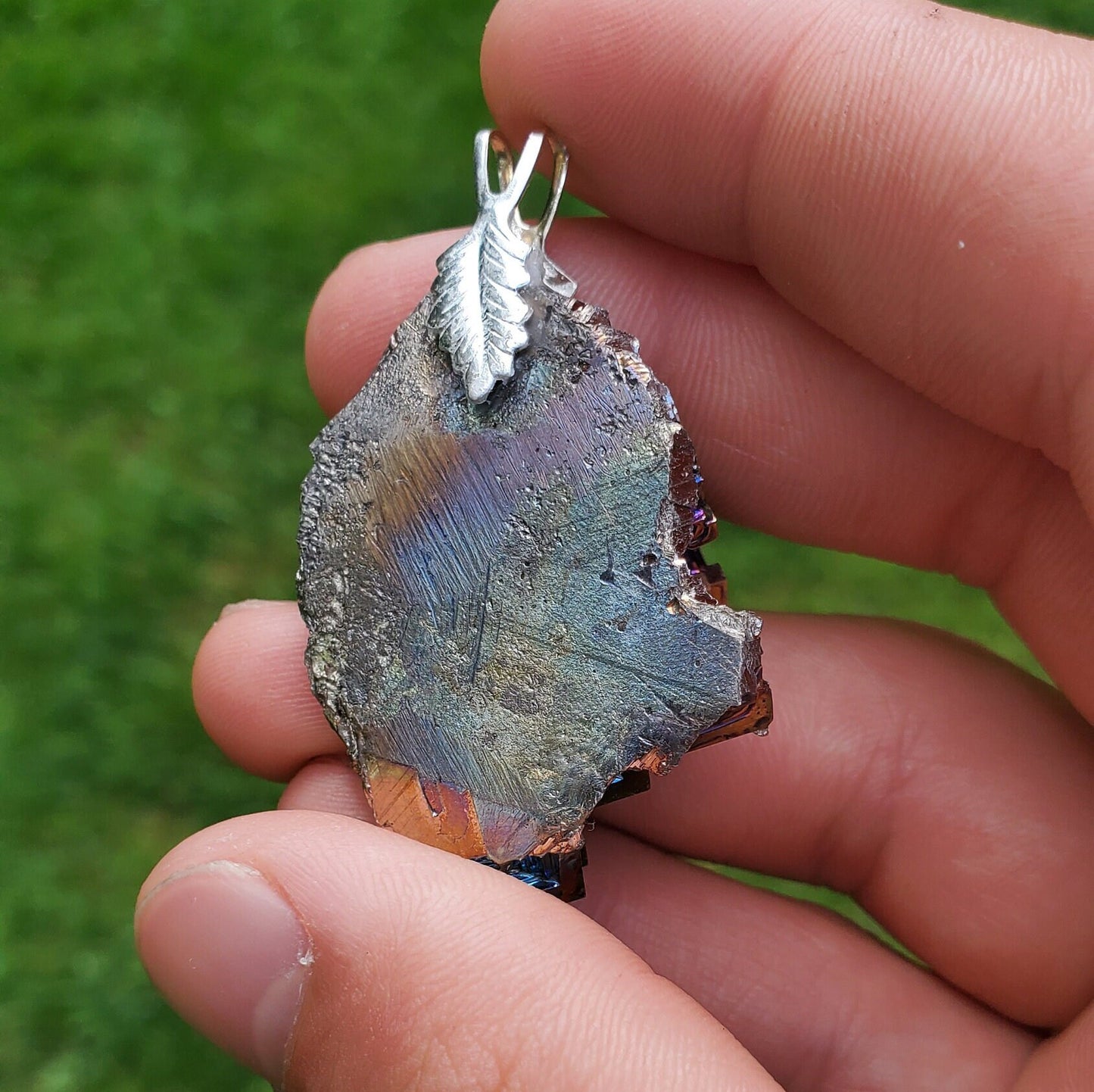 Large Handcrafted Bismuth Necklace